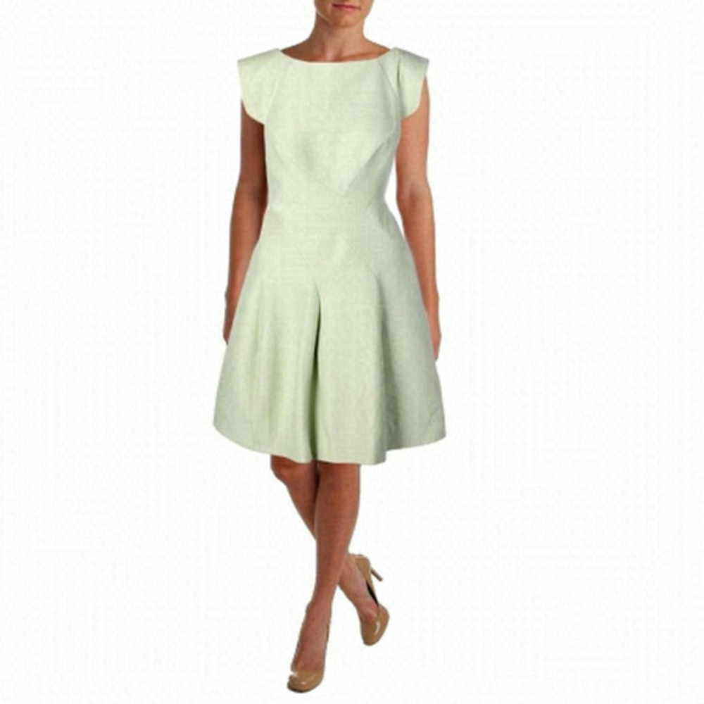 HALSTON HERITAGE Women's Silk Faille Cap-Sleeve Structured Cocktail Dress size 4